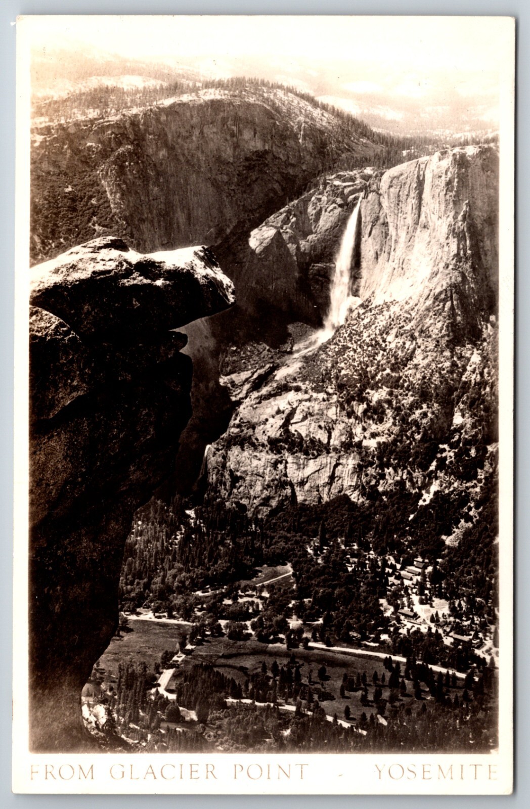 Glacier Point Dog Rock Formation Aerial Yosemite California 1941 RPPC Postcard Glacier Point Dog Rock Formation Aerial Yosemite California 1941 RPPC Postcard