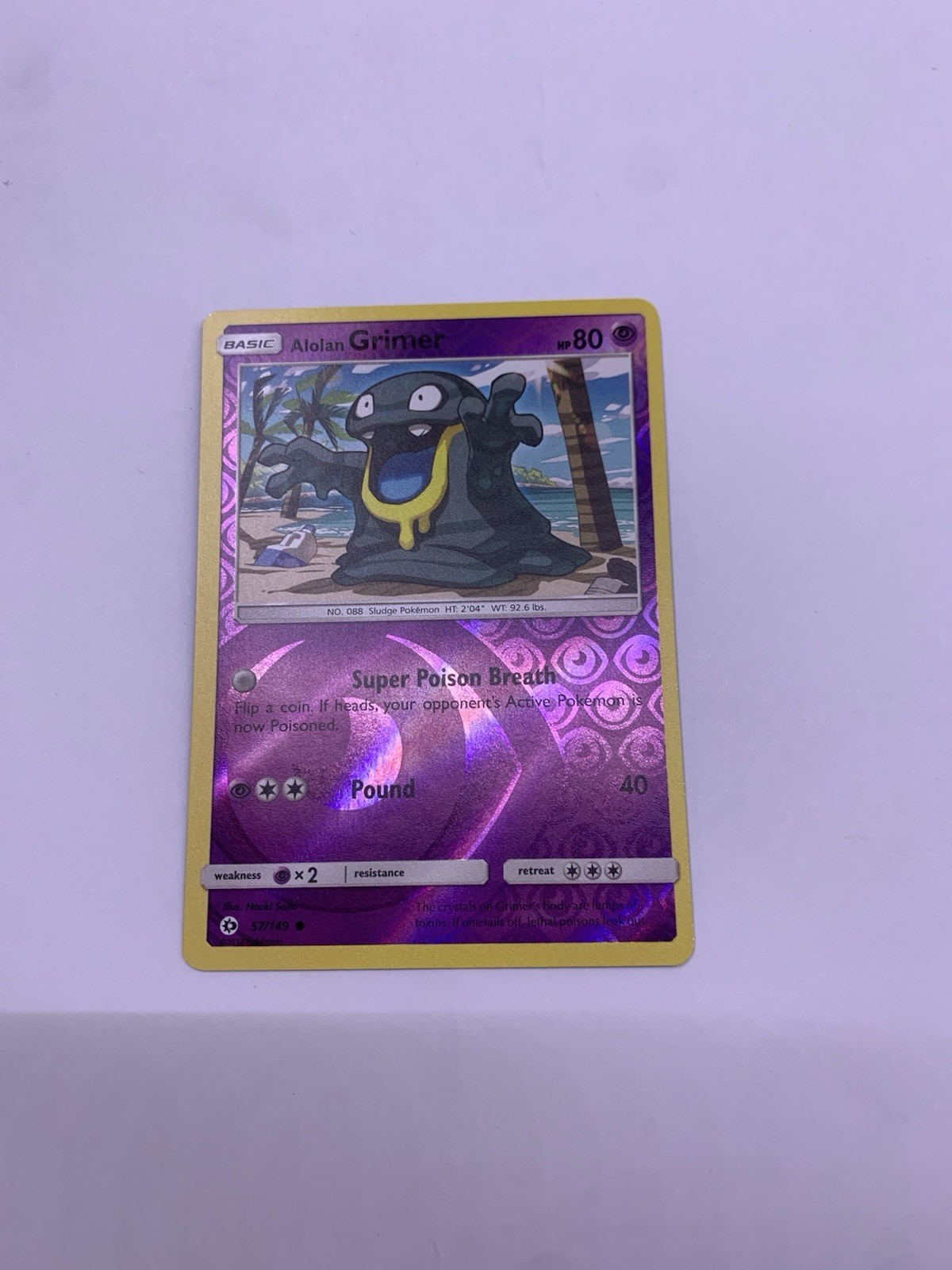 Alolan Grimer Sun & Moon 57/149 Reverse Holo Common Alolan Grimer Sun & Moon 57/149 Reverse Holo Common
