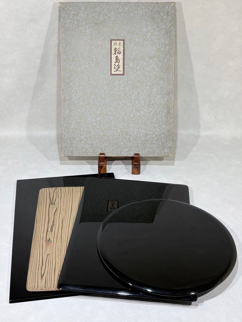 Wajima Lacquer Black Lacquer 3-Piece Set Floorboards and Cedar Boards Wajima Lacquer Black Lacquer 3-Piece Set Floorboards and Cedar Boards