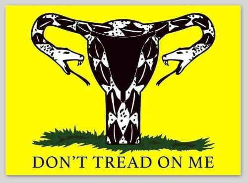 PRO-CHOICE bumper sticker decal don't tread on me gadsden flag uterus feminist