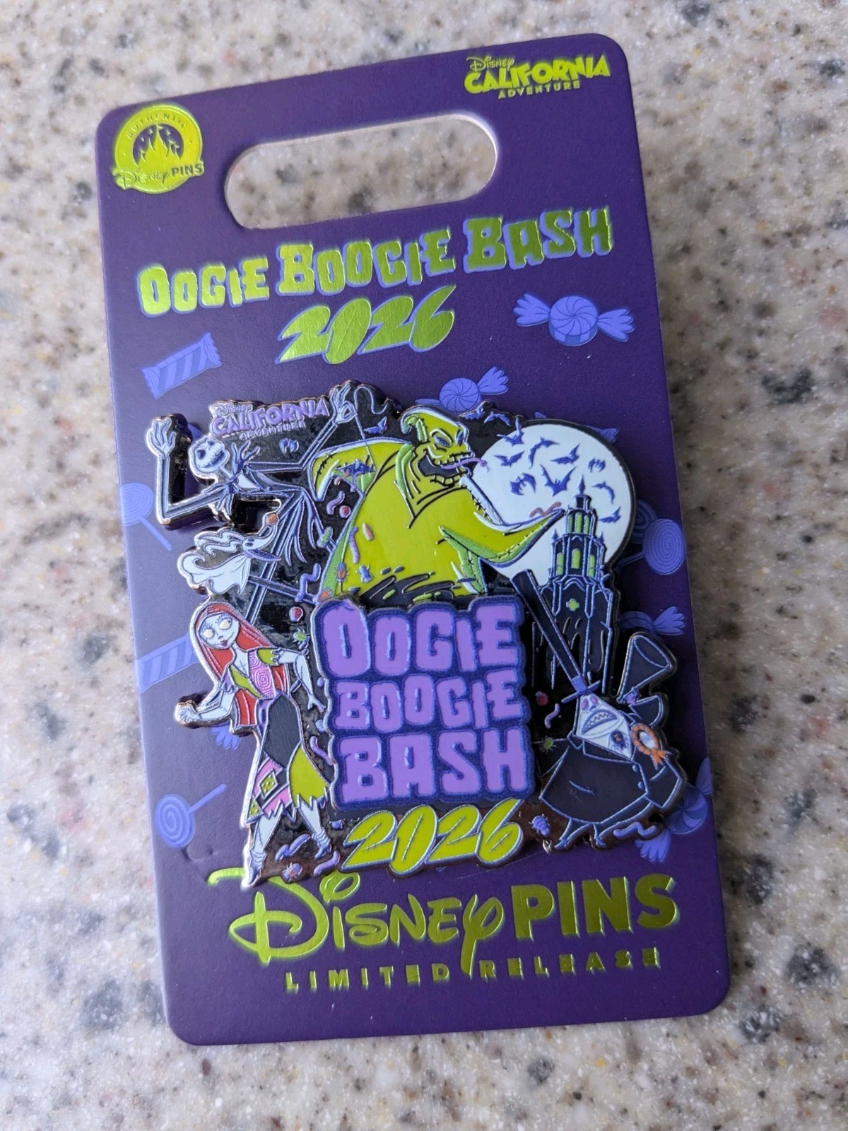 2026 DISNEY PIN OOGIE BOOGIE BASH PIN LOGO JACK SALLY MAYOR LR
