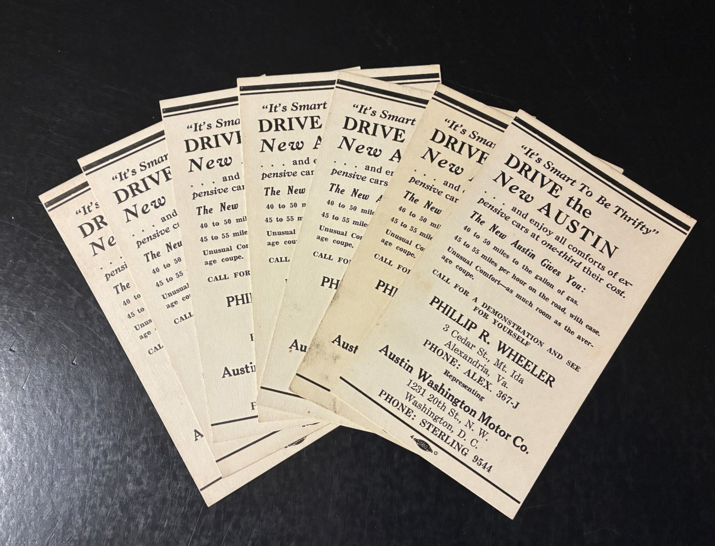 Vintage 1950s Austin Dealership Promo Card British Car Advertising Ephemera Vintage 1950s Austin Dealership Promo Card British Car Advertising Ephemera