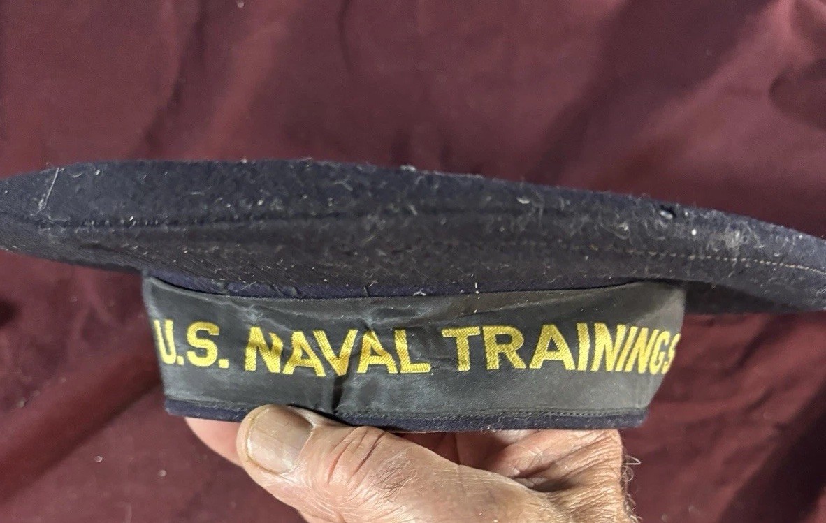 WWII USN Navy Flat Hat RARE Naval Training Station Named: J Culp WWII USN Navy Flat Hat RARE Naval Training Station Named: J Culp