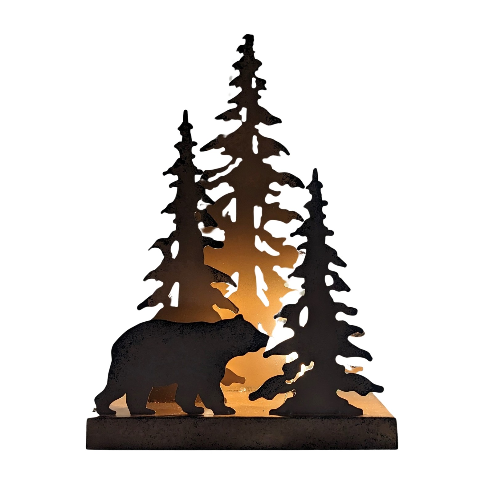 Rustic Bear Silhouette Table Lamp – Forest Night Light for Cabin & Lodge Décor Rustic Bear Silhouette Table Lamp – Forest Night Light for Cabin & Lodge Décor
