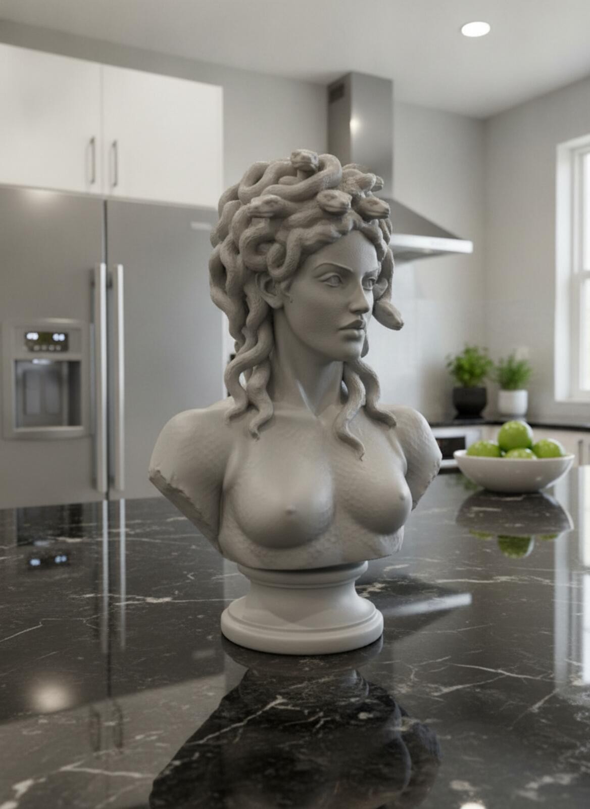 Mythology Statue / Luxury Medusa Bust / Elegant Home Office Decor / Dad Gift