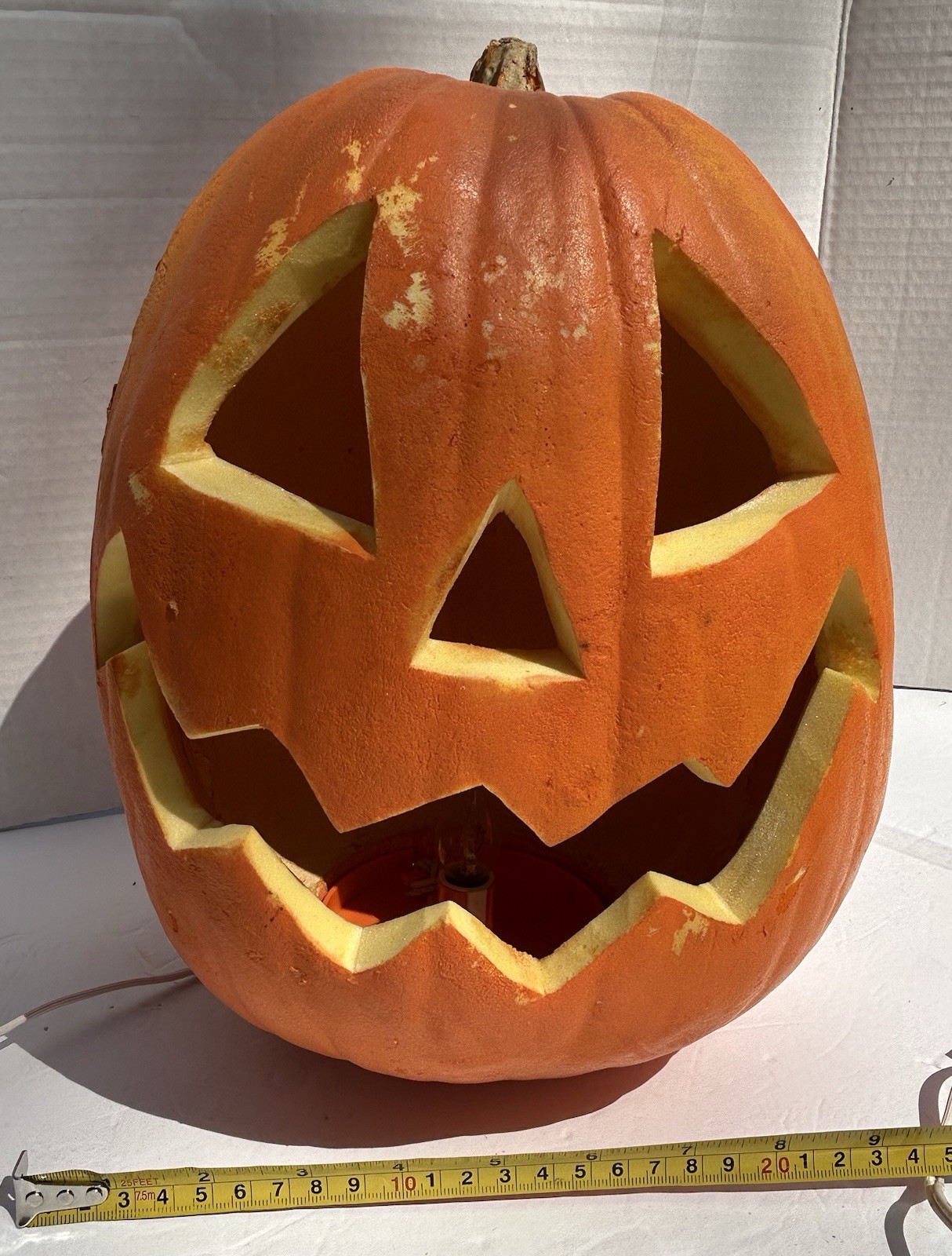 Vintage 1993 Trendmasters Foam Jack O Lantern Pumpkin Light Up Halloween Decor