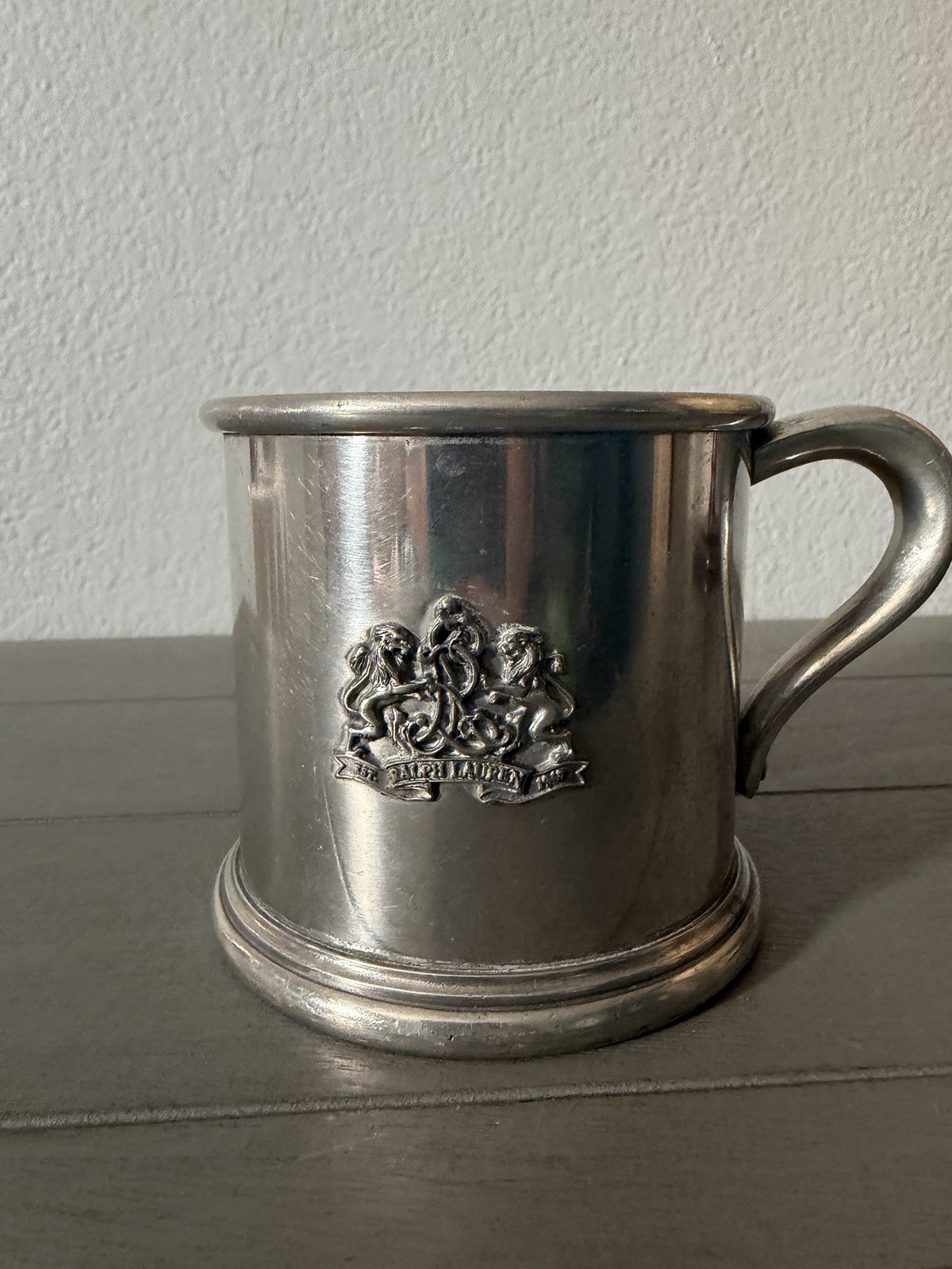 VINTAGE RALPH LAUREN SAFARI FOR MEN 3.5 OZ PEWTER SHAVING MUG Lion Crest VINTAGE RALPH LAUREN SAFARI FOR MEN 3.5 OZ PEWTER SHAVING MUG Lion Crest
