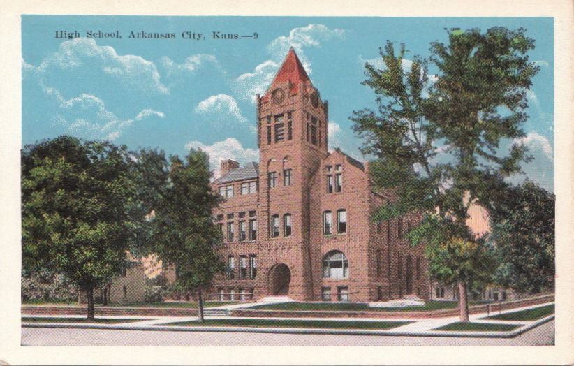  Postcard High School Arkansas City Kansas 