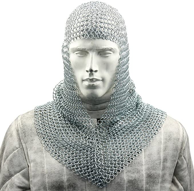 Medeival Warrior Replicas Medieval Chainmail Coif Armor Medeival Warrior Replicas Medieval Chainmail Coif Armor