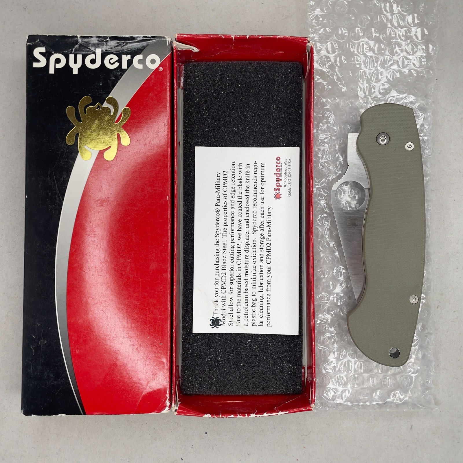 RARE Spyderco Paramilitary 1 Foliage green G10 D2 C81FGD2P (2008) Discontinued RARE Spyderco Paramilitary 1 Foliage green G10 D2 C81FGD2P (2008) Discontinued
