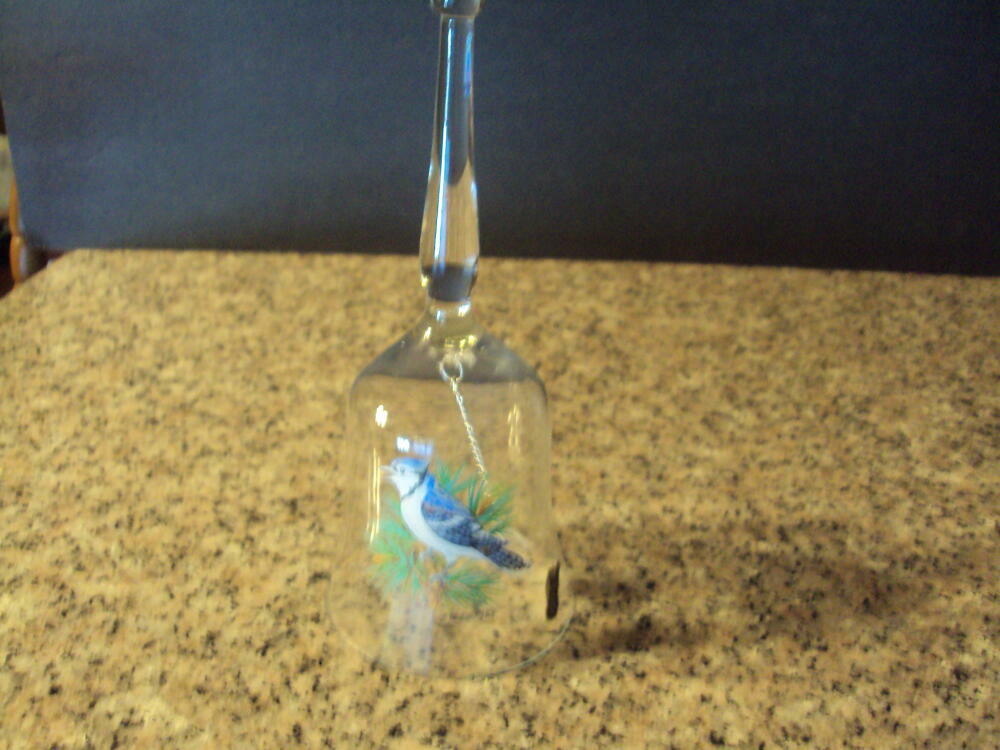 West Virginia Glass Crystal Blue Jay Bell Sticker ID:68762 West Virginia Glass Crystal Blue Jay Bell Sticker ID:68762