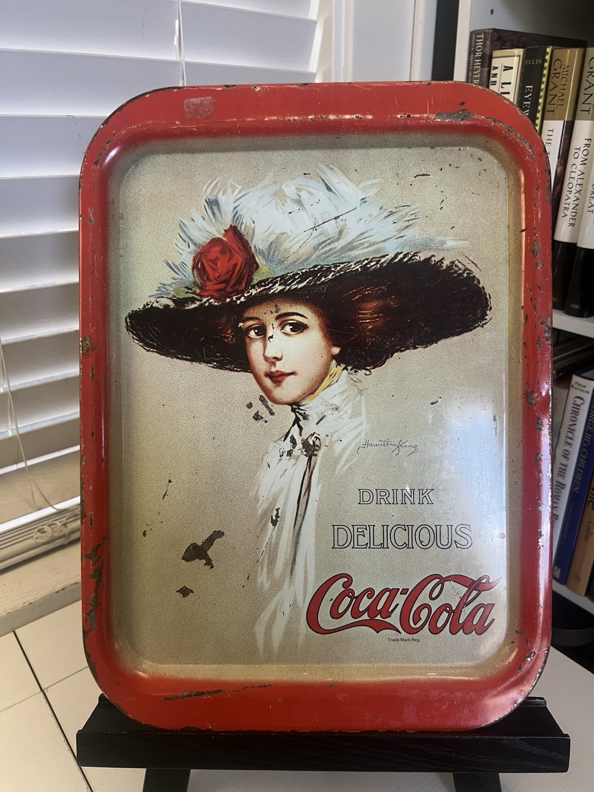 Coca-Cola Vintage Serving Tray "Drink Delicious" Woman in Hat Soda Theme Coca-Cola Vintage Serving Tray "Drink Delicious" Woman in Hat Soda Theme