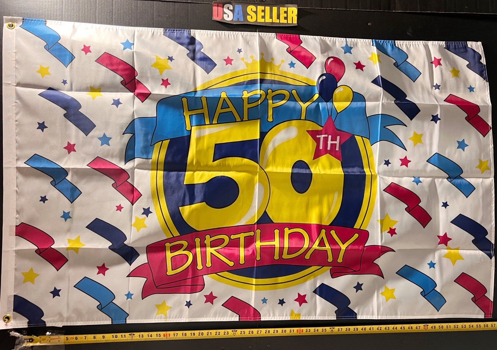 Happy 50th Birthday Cheers Flag FREE USA SHIP Party Man Cave Cake Fun Sign 3x5' Happy 50th Birthday Cheers Flag FREE USA SHIP Party Man Cave Cake Fun Sign 3x5'