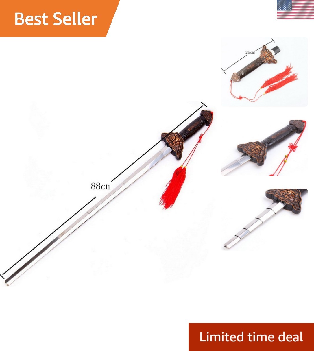 Stunning 25-Inch Stainless Steel Kung Fu Sword - Perfect for Tai Chi Practice Stunning 25-Inch Stainless Steel Kung Fu Sword - Perfect for Tai Chi Practice