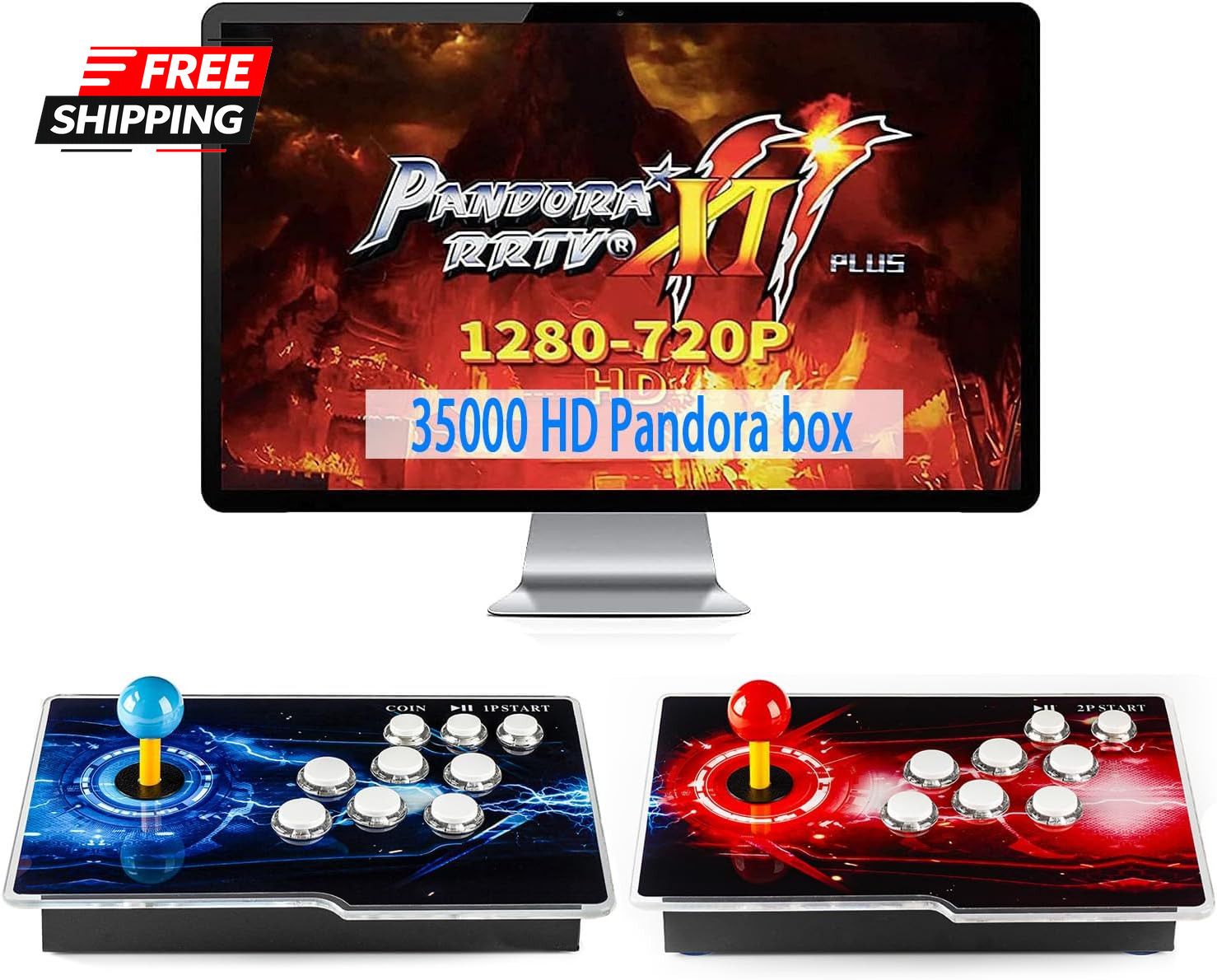 35000 Games in 1 Box Retro Arcade Game Console with Two Separate Host for PC & P 35000 Games in 1 Box Retro Arcade Game Console with Two Separate Host for PC & P