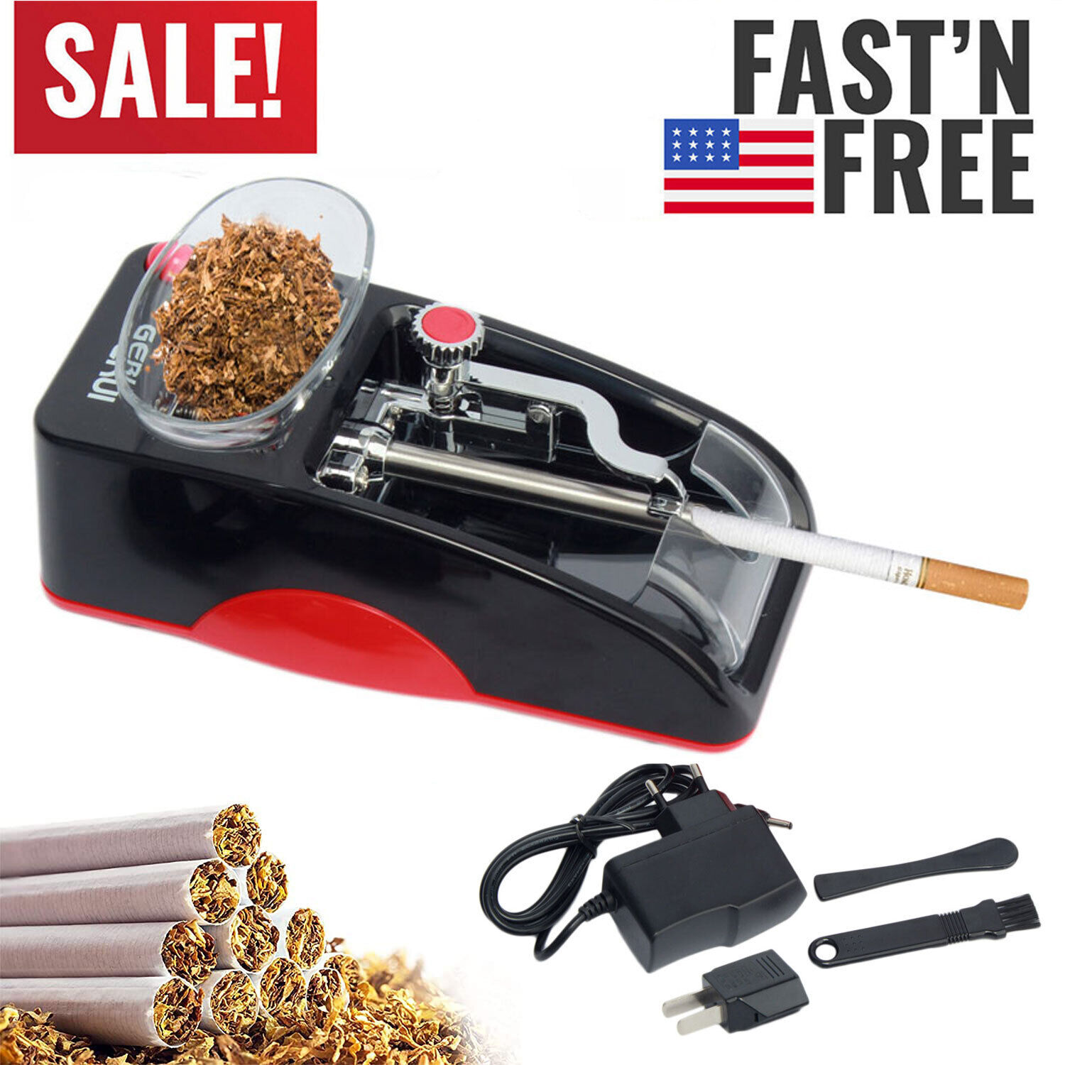 Cigarette Machine Automatic Electric Rolling Roller Tobacco Injector Maker RD US