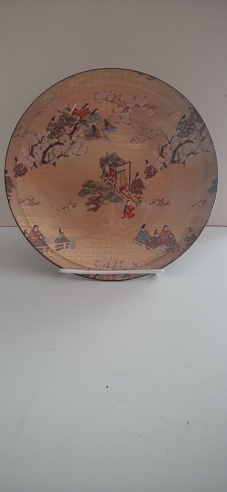 Japanese 11” Traditional Cherry Blossom with Noble Figures and  Carriage Plate 