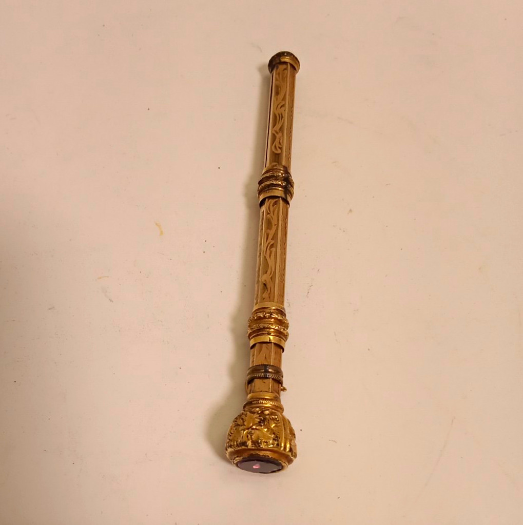 Antique 1800's Gold Mechanical Pencil Jeweled Excellent Condition Antique 1800's Gold Mechanical Pencil Jeweled Excellent Condition