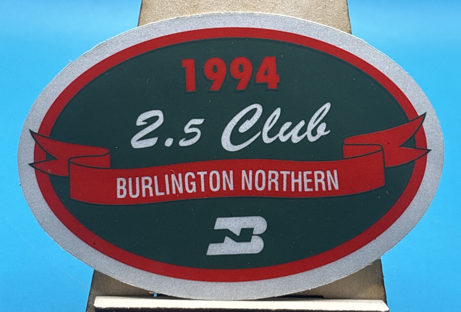 NOS 1994 Burlington Northern BN 2.5 Club Railroad Employee Decal Sticker
