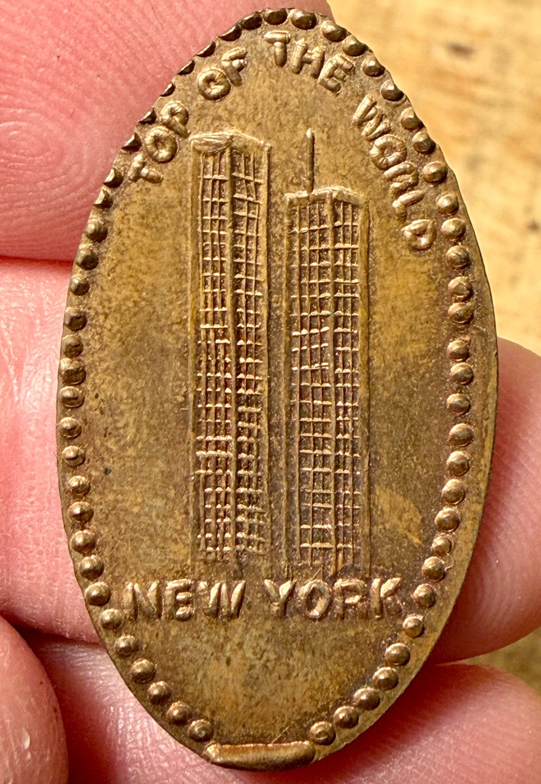 Rare Copper Pre-9/11 World Trade Center Pressed Penny Top of the World WTC