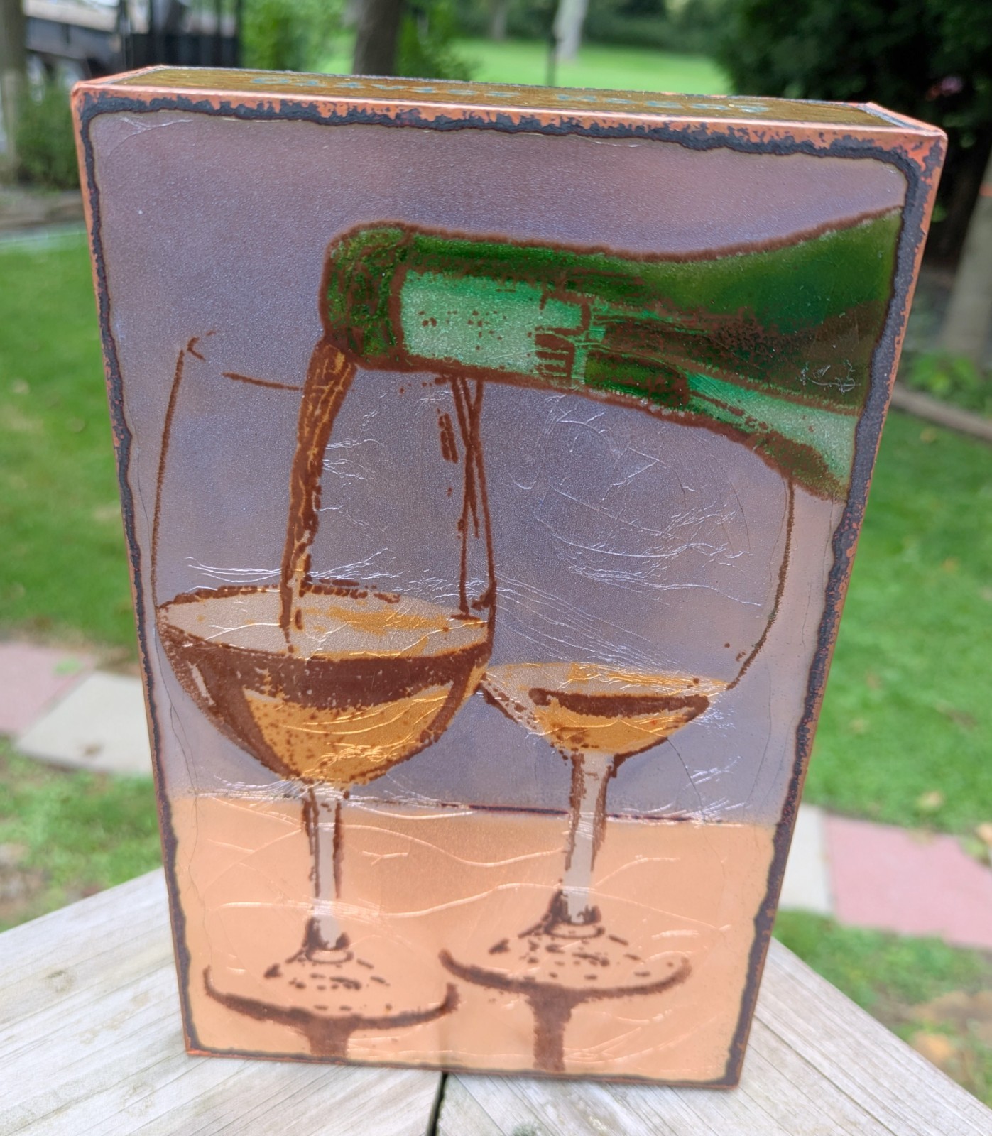 Houston Llew Spiritile Sancerre #215 Wine Glasses Olivier Magny Glass on Copper Houston Llew Spiritile Sancerre #215 Wine Glasses Olivier Magny Glass on Copper
