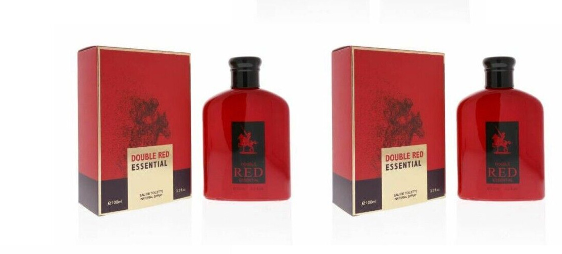 2pcs Men's Perfume Double Red Essential EDT 3.3 oz Fragrance Spray