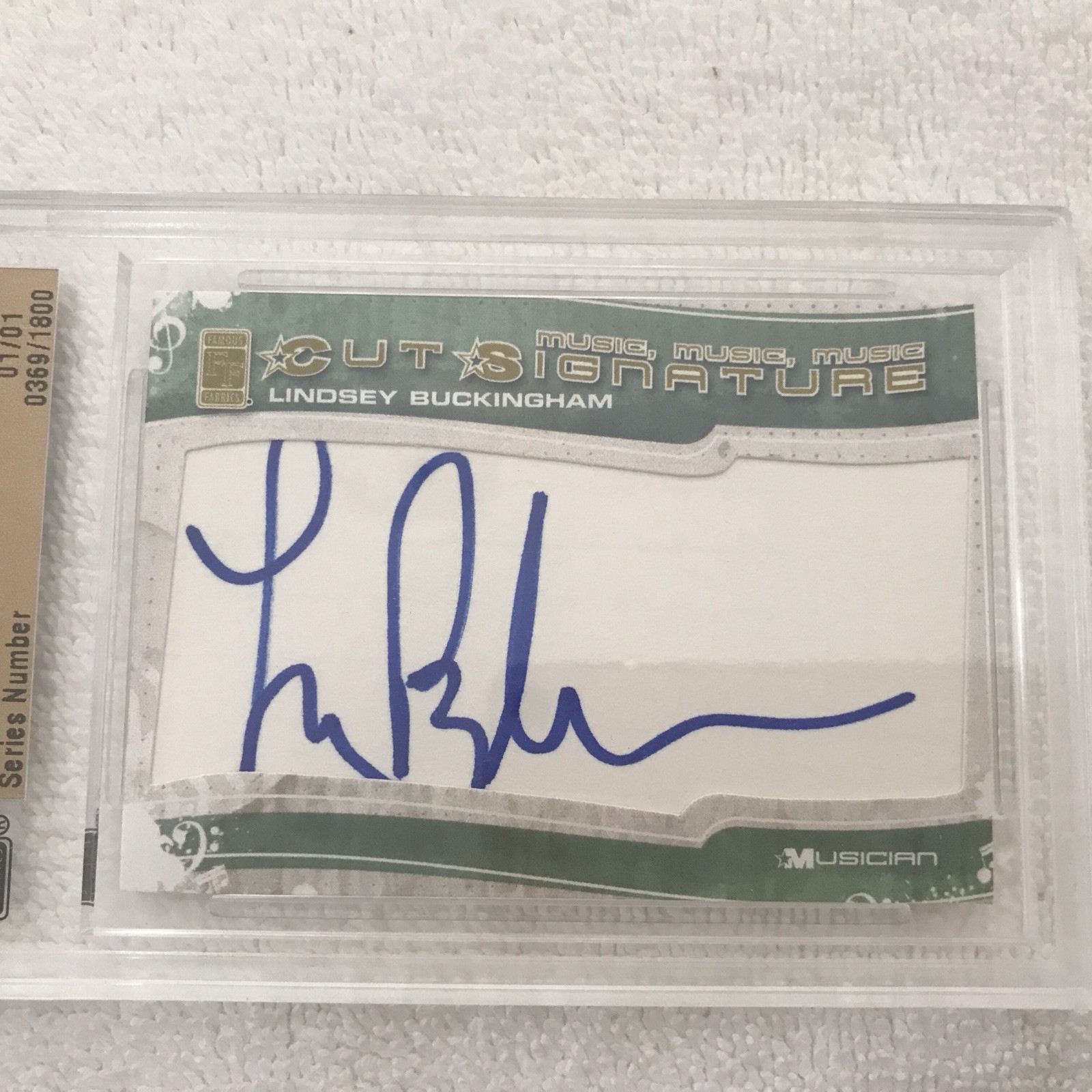 2012 Famous Fabrics Lindsey Buckingham Autograph 1/1.