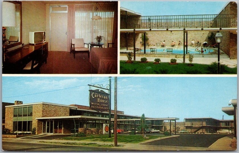 c1960s Rocky Mount, North Carolina Postcard "SHERATON CARLTON HOUSE" 3 Views c1960s Rocky Mount, North Carolina Postcard "SHERATON CARLTON HOUSE" 3 Views