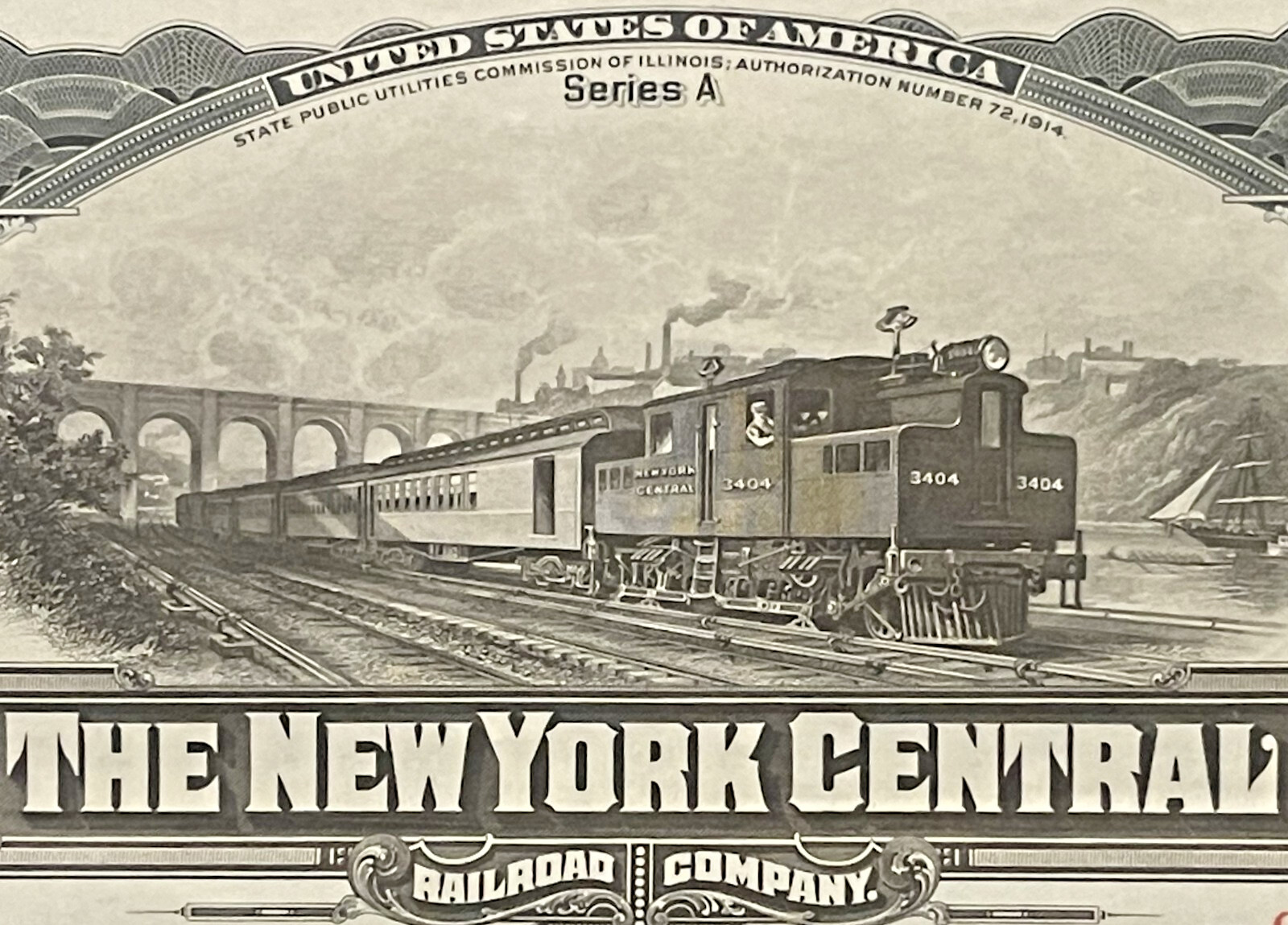 Antique π 1913 New York Central Railroad $1000 Gold Bond Series A Antique π 1913 New York Central Railroad $1000 Gold Bond Series A
