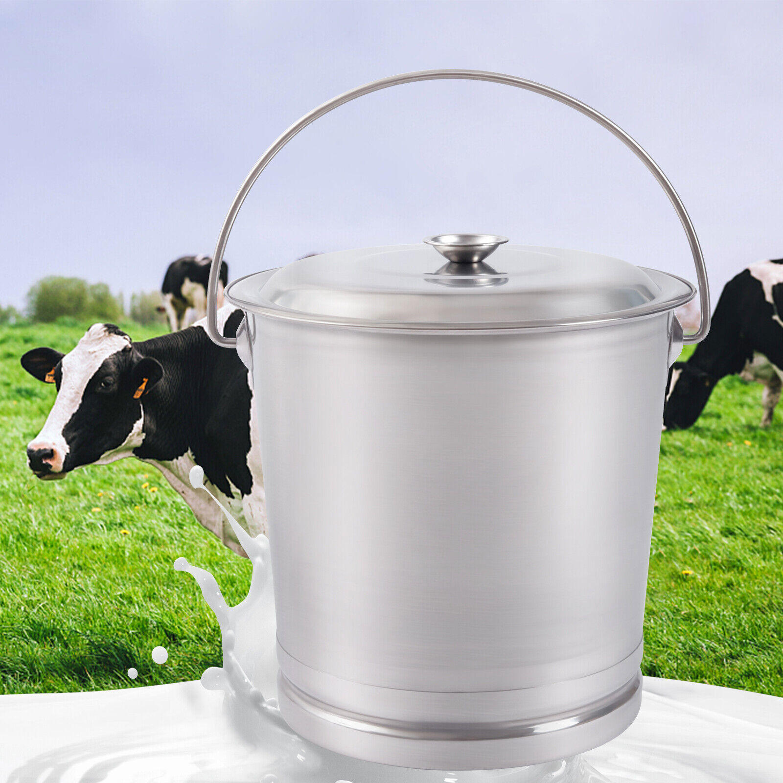 8L/14L Stainless Steel Milk Bucket Wine Pail Bucket Oil Milk Container With Lid