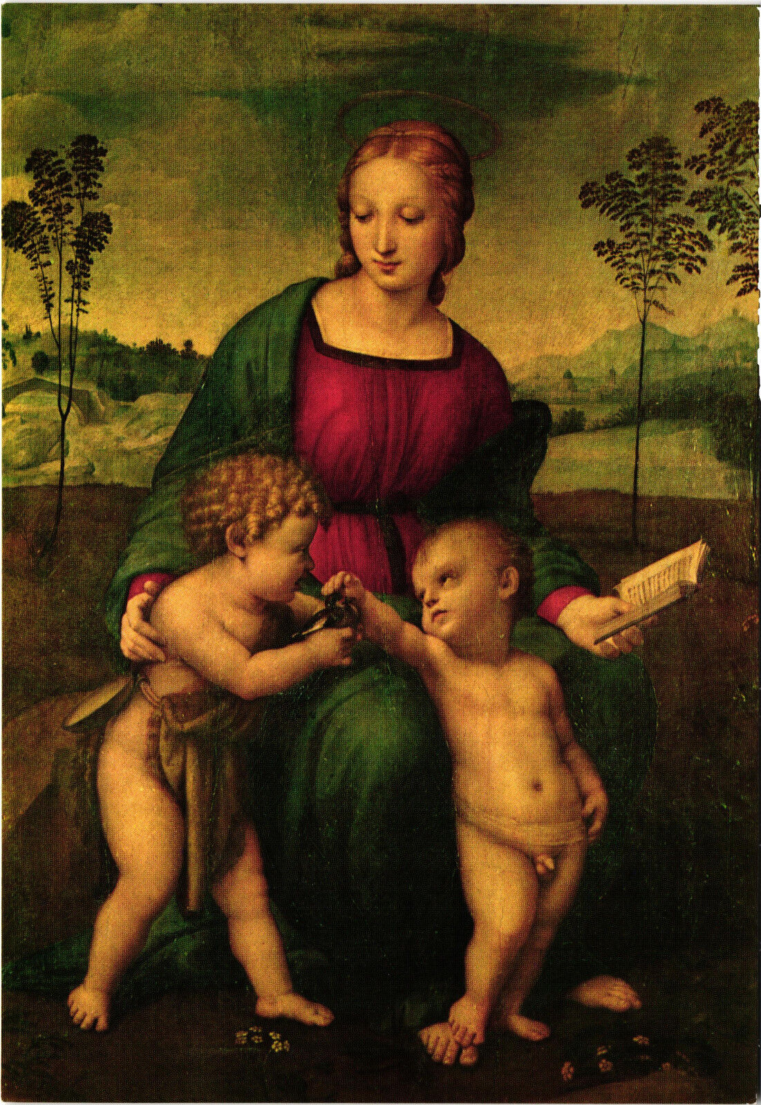 Madonna with the Geldeic (Detail) Uffizi Gallery Postcard Unposted Ektachrome