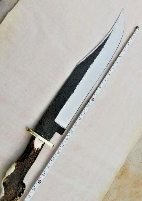 25” Premium Forged Steel Hunting Bowie Knife Crown Stag Antler Handle W/ Sheath 25” Premium Forged Steel Hunting Bowie Knife Crown Stag Antler Handle W/ Sheath