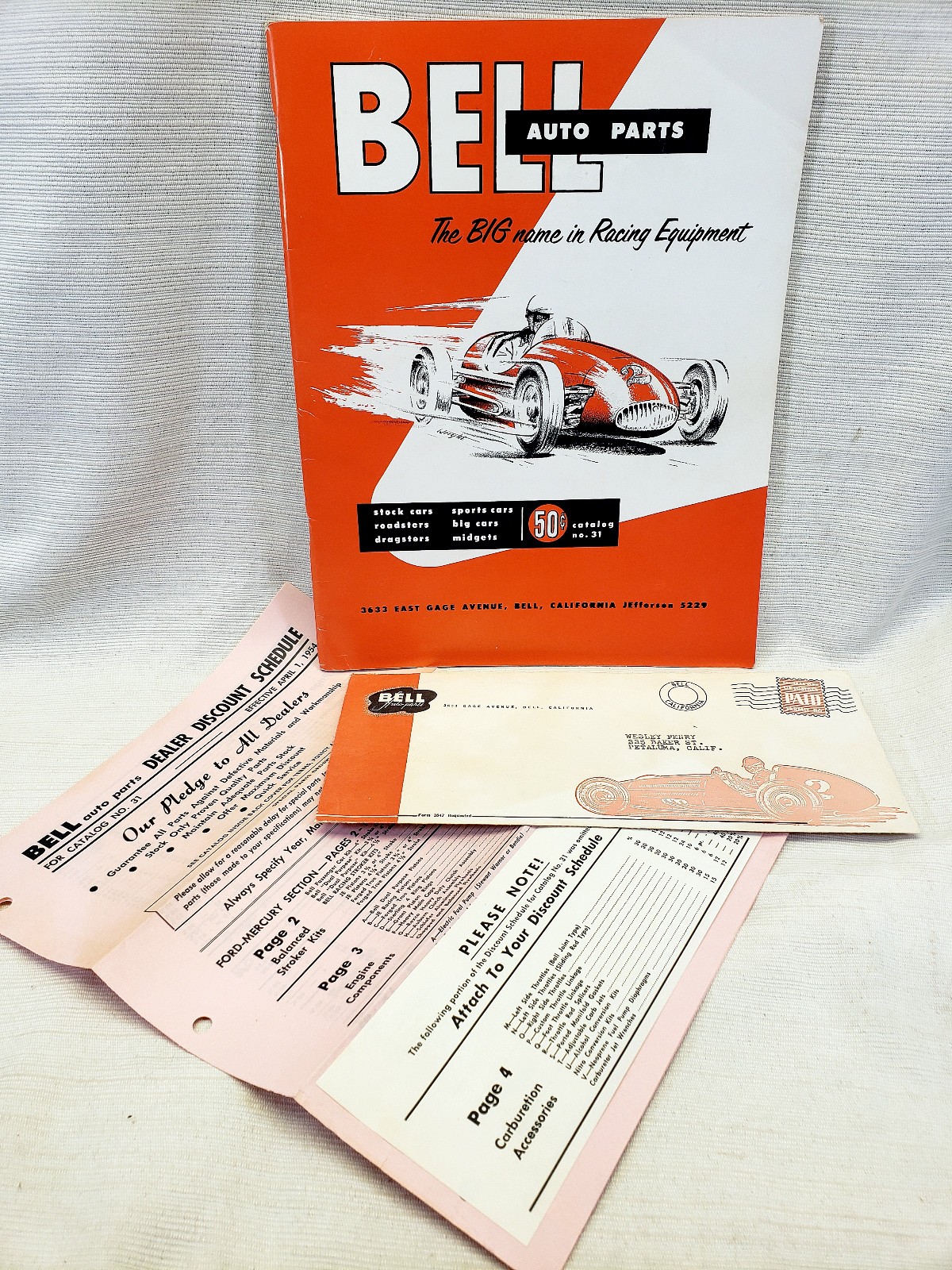 1954 BELL AUTO PARTS Vintage Catalog+ California Hot Rod Racing Equipment ~NICE~ 1954 BELL AUTO PARTS Vintage Catalog+ California Hot Rod Racing Equipment ~NICE~