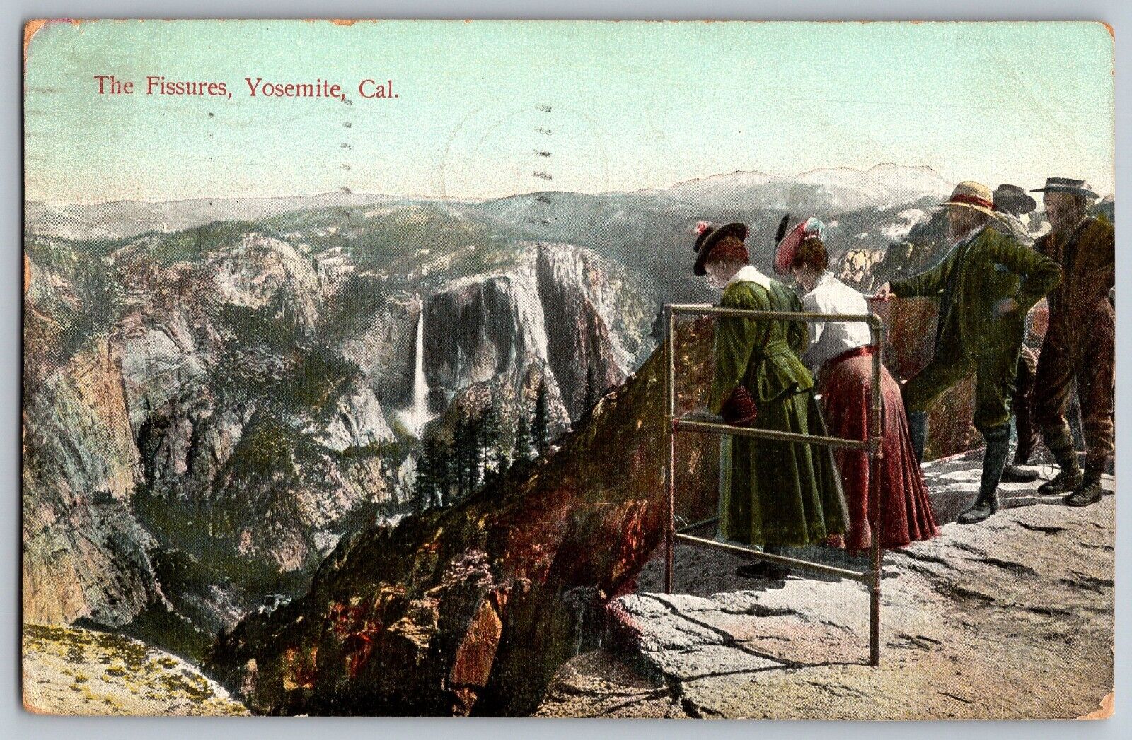 Yosemite, California CA - The Fissures - Vintage Postcard - Posted 1908