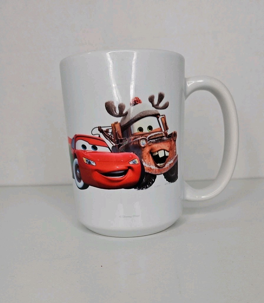 Disney Pixar Cars Ceramic coffee mug cup McQueen & Mater Christmas Disney Pixar Cars Ceramic coffee mug cup McQueen & Mater Christmas