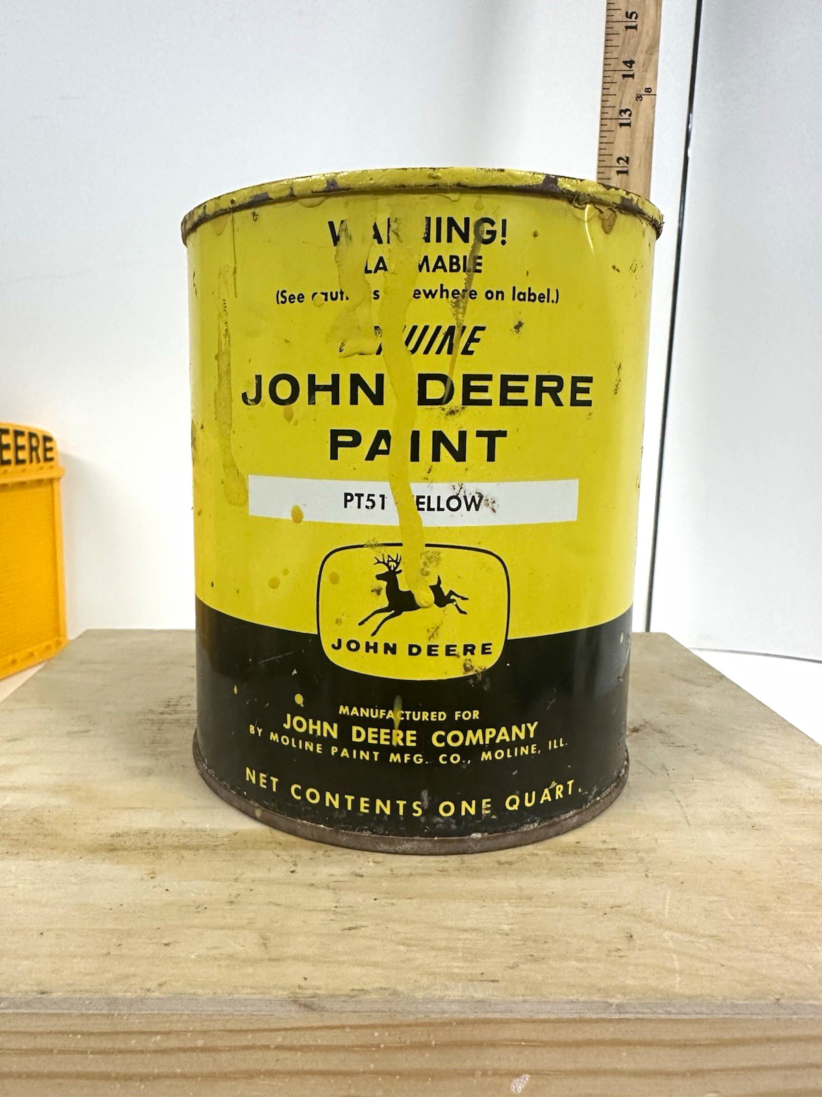 Vintage John Deere PT51 Yellow Paint 1 Quart Can