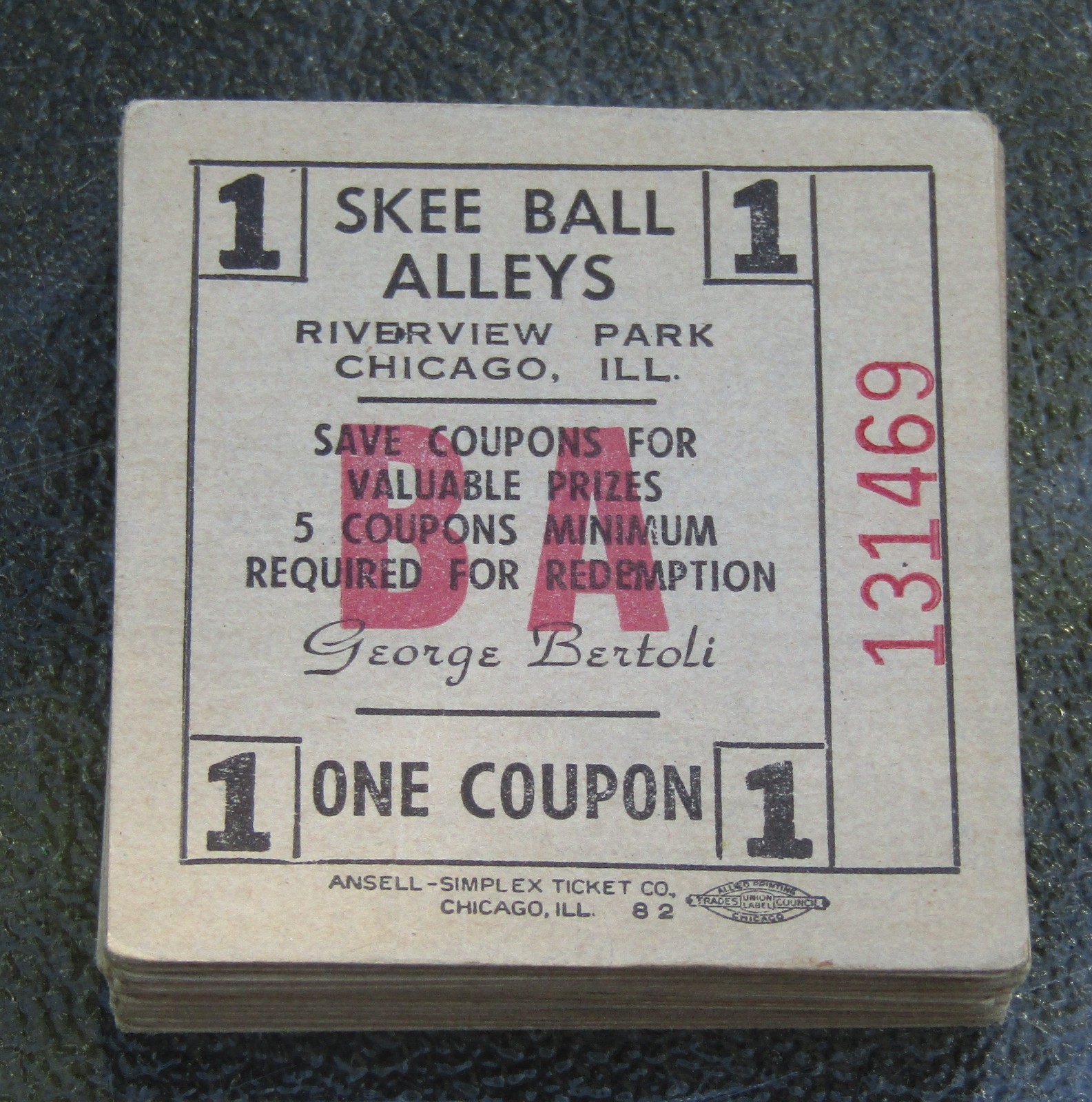 (25) Vintage Riverview Amusement Park Chicago Illinois SKEE BALL ALLEYS Coupons (25) Vintage Riverview Amusement Park Chicago Illinois SKEE BALL ALLEYS Coupons