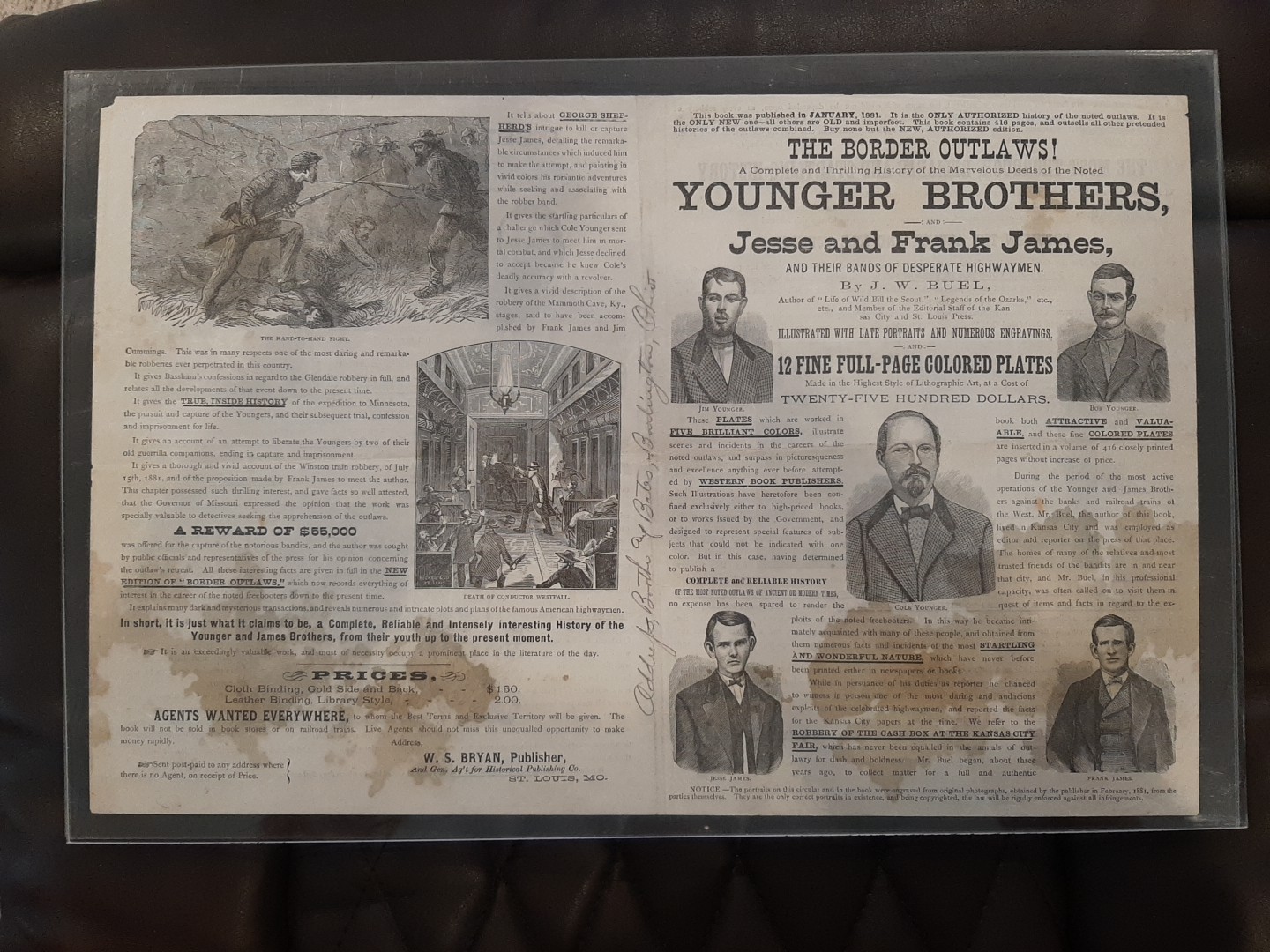 RARE 1880s W.S. Bryan Publisher's Prospectus - Border Outlaws Jesse/Frank James RARE 1880s W.S. Bryan Publisher's Prospectus - Border Outlaws Jesse/Frank James