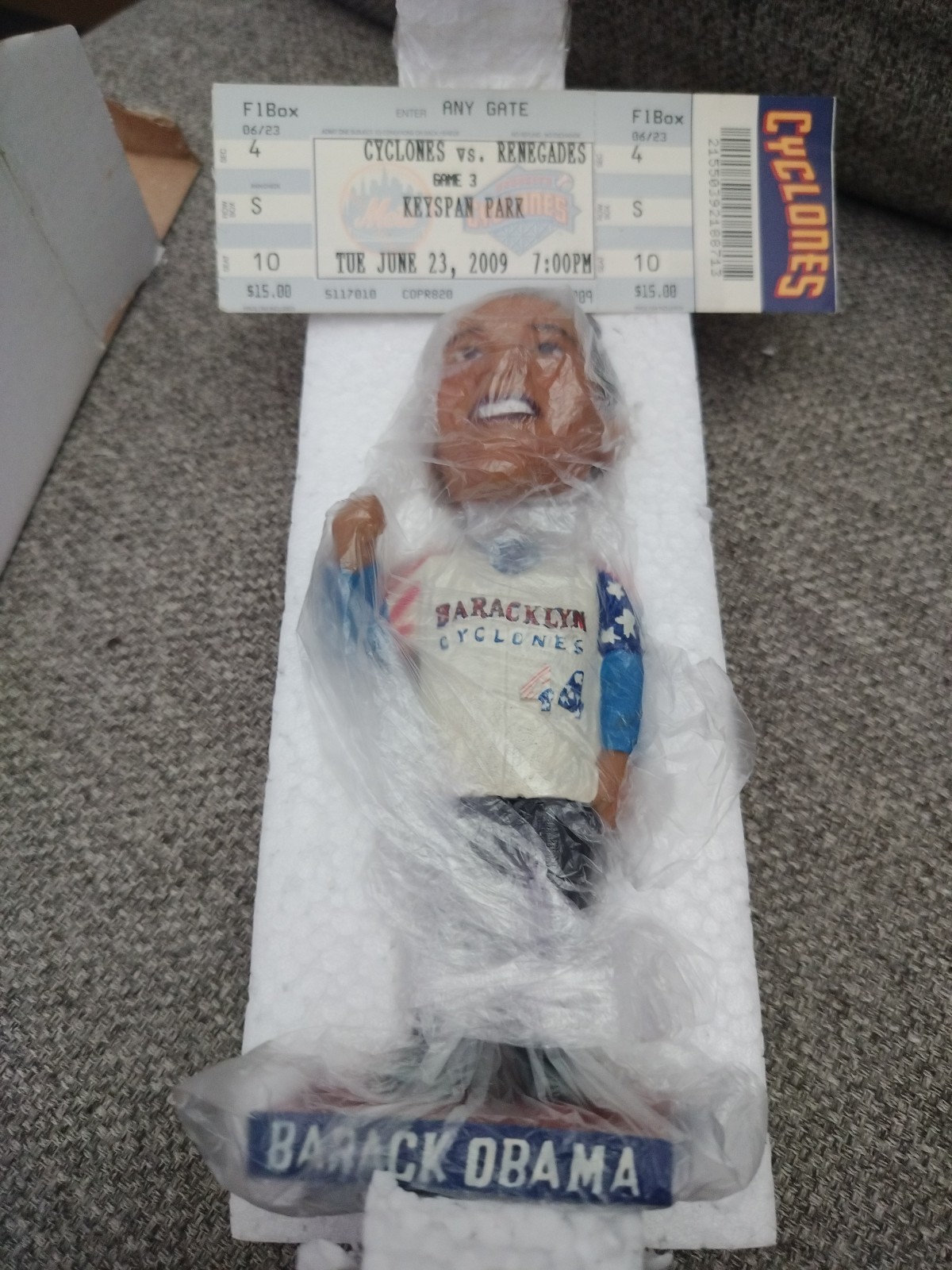 Brooklyn Cyclones Barack Obama Bobblehead “Baracklyn Cyclones” New With Ticket
