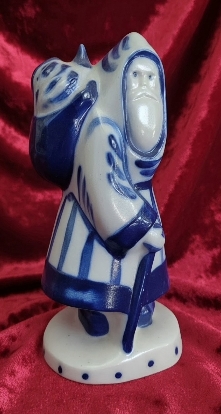 Vtg 90's David Eldreth Pottery Salt-Glazed Santa W/Toy Bag Figurine FREE US SHIP Vtg 90's David Eldreth Pottery Salt-Glazed Santa W/Toy Bag Figurine FREE US SHIP