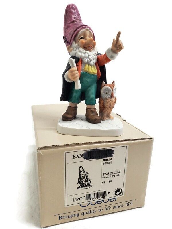 Vintage Goebel Co-Boy West Germany Gnome Figurine Brum Lawyer With Owl Mint 7.5\