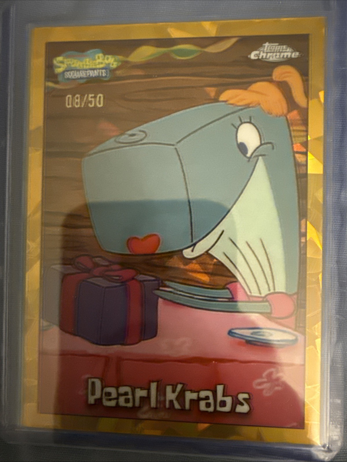 2025 Topps Chrome SpongeBob Sapphire Pearl Krabs #10 Gold /50