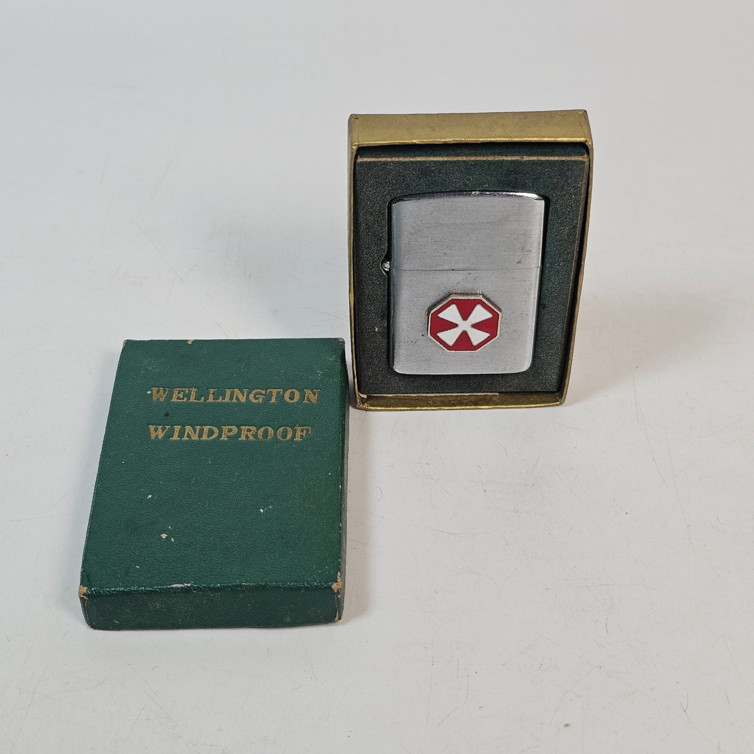 Vintage 1956 Korea US Army Corps Engineers Castle Wellington Lighter With Box Vintage 1956 Korea US Army Corps Engineers Castle Wellington Lighter With Box