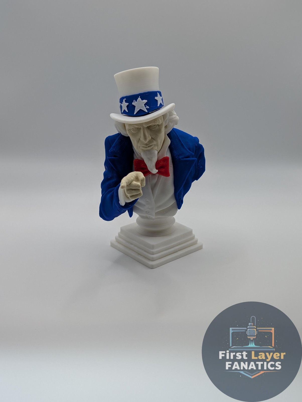 Uncle Sam Bust | Full Color Patriotic Statue | 4th of July Americana Decor Uncle Sam Bust | Full Color Patriotic Statue | 4th of July Americana Decor