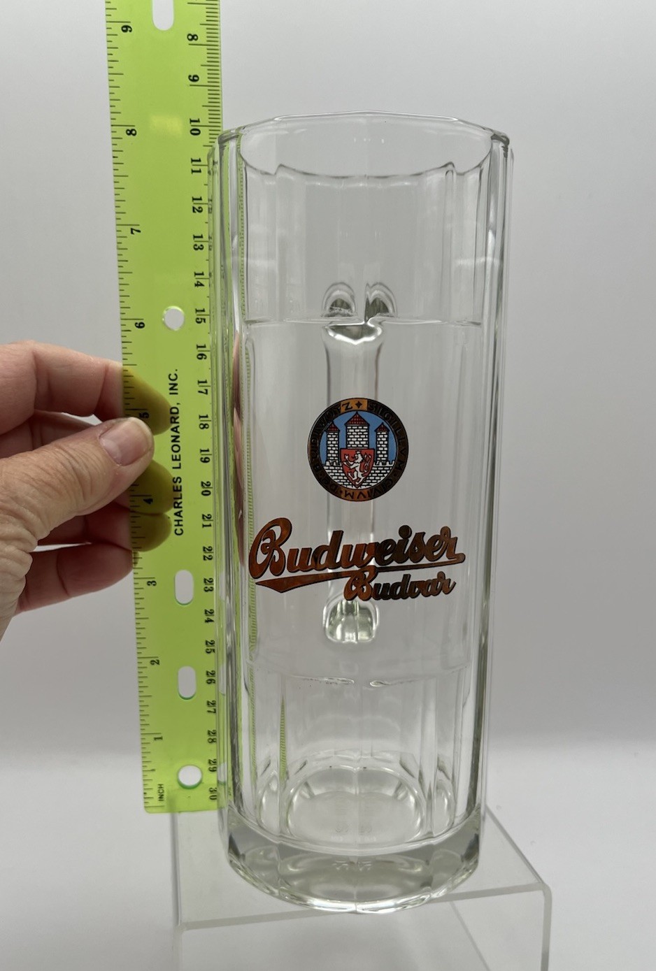 Budweiser Budvar Tankard Beer Stein Glass Czech Barware Hard To Find Budweiser Budvar Tankard Beer Stein Glass Czech Barware Hard To Find