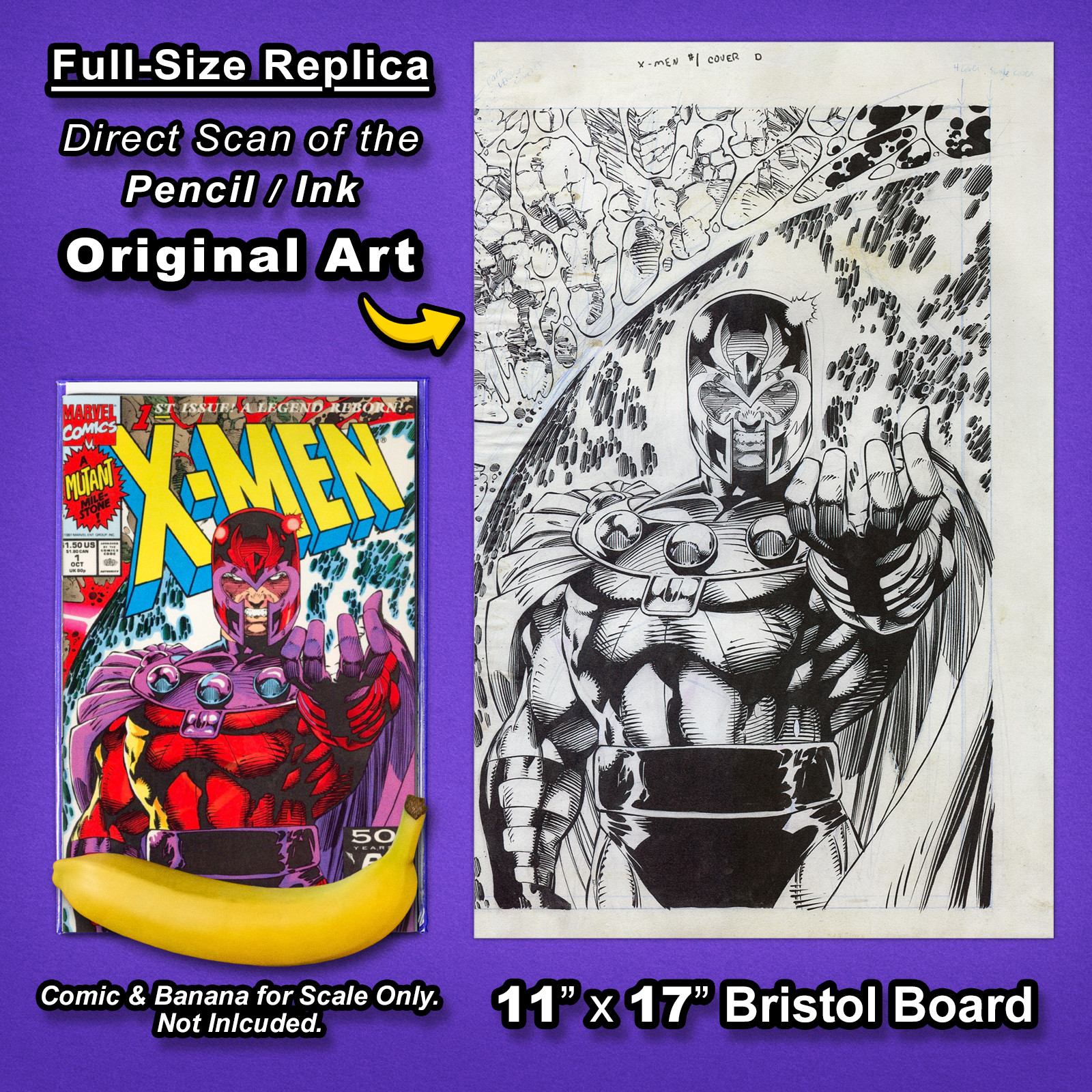 X-MEN #1 (1991 Cover D) Connecting Art 🔥 JIM LEE 11"x17" Replica Original Art🔥 X-MEN #1 (1991 Cover D) Connecting Art 🔥 JIM LEE 11"x17" Replica Original Art🔥