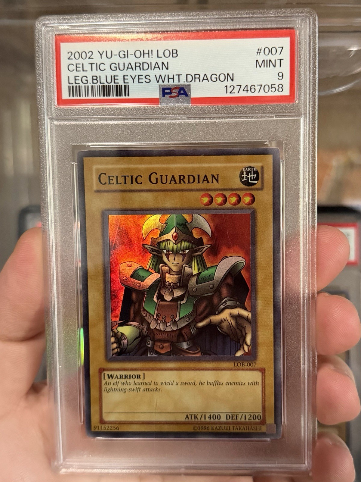 2002 Yu-Gi-Oh LOB Legend Of Blue Eyes White Dragon #007 Celtic Guardian Holo 2002 Yu-Gi-Oh LOB Legend Of Blue Eyes White Dragon #007 Celtic Guardian Holo