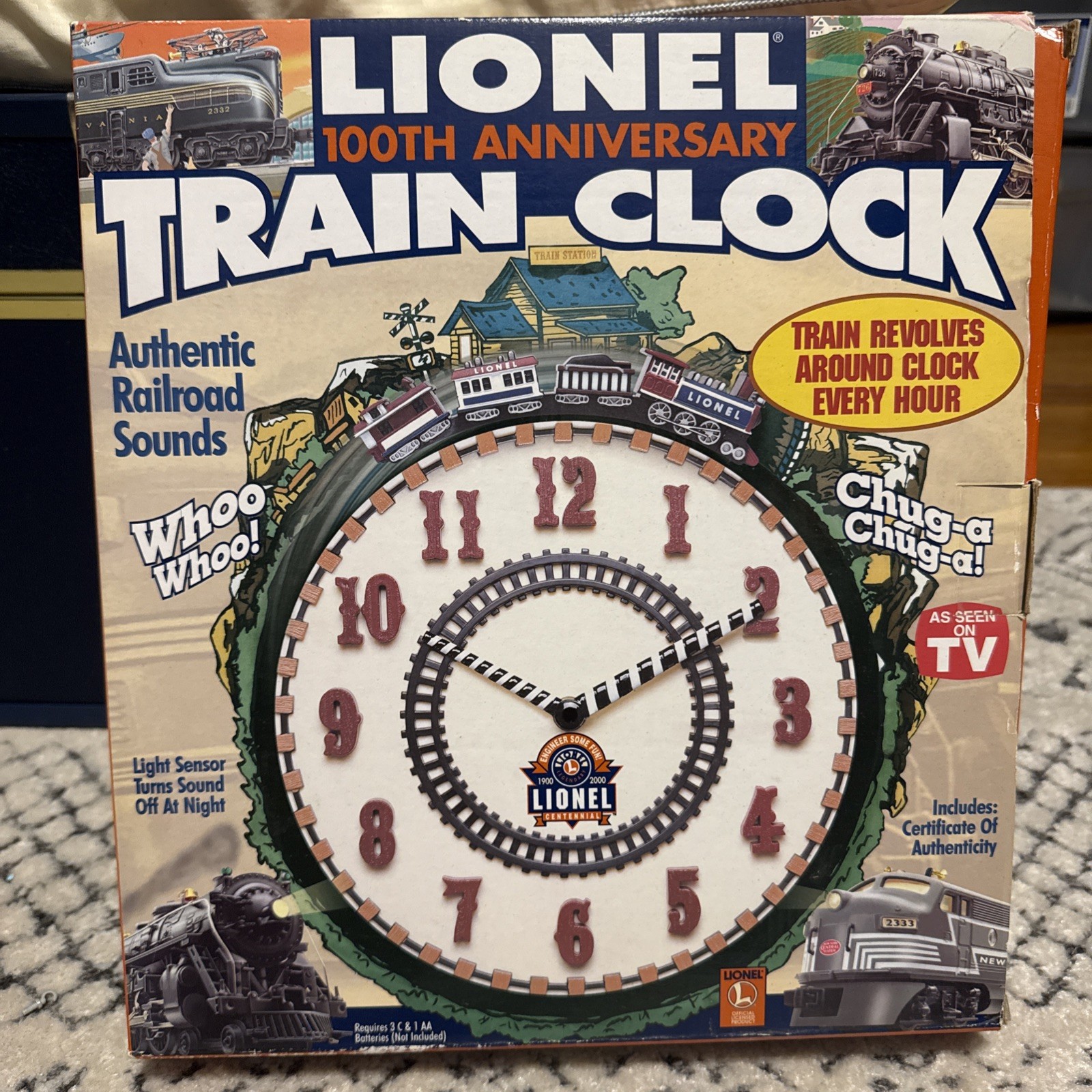 Lionel Trains 100th Anniversary Alarm Clock Train New in Box, Vintage Lionel Trains 100th Anniversary Alarm Clock Train New in Box, Vintage