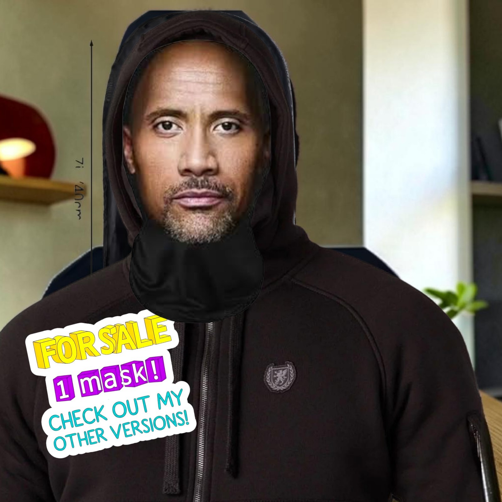 The Rock Dwayne Johnson Face Mask 3D Printed Shiesty Balaclava Costume Prop WWE The Rock Dwayne Johnson Face Mask 3D Printed Shiesty Balaclava Costume Prop WWE