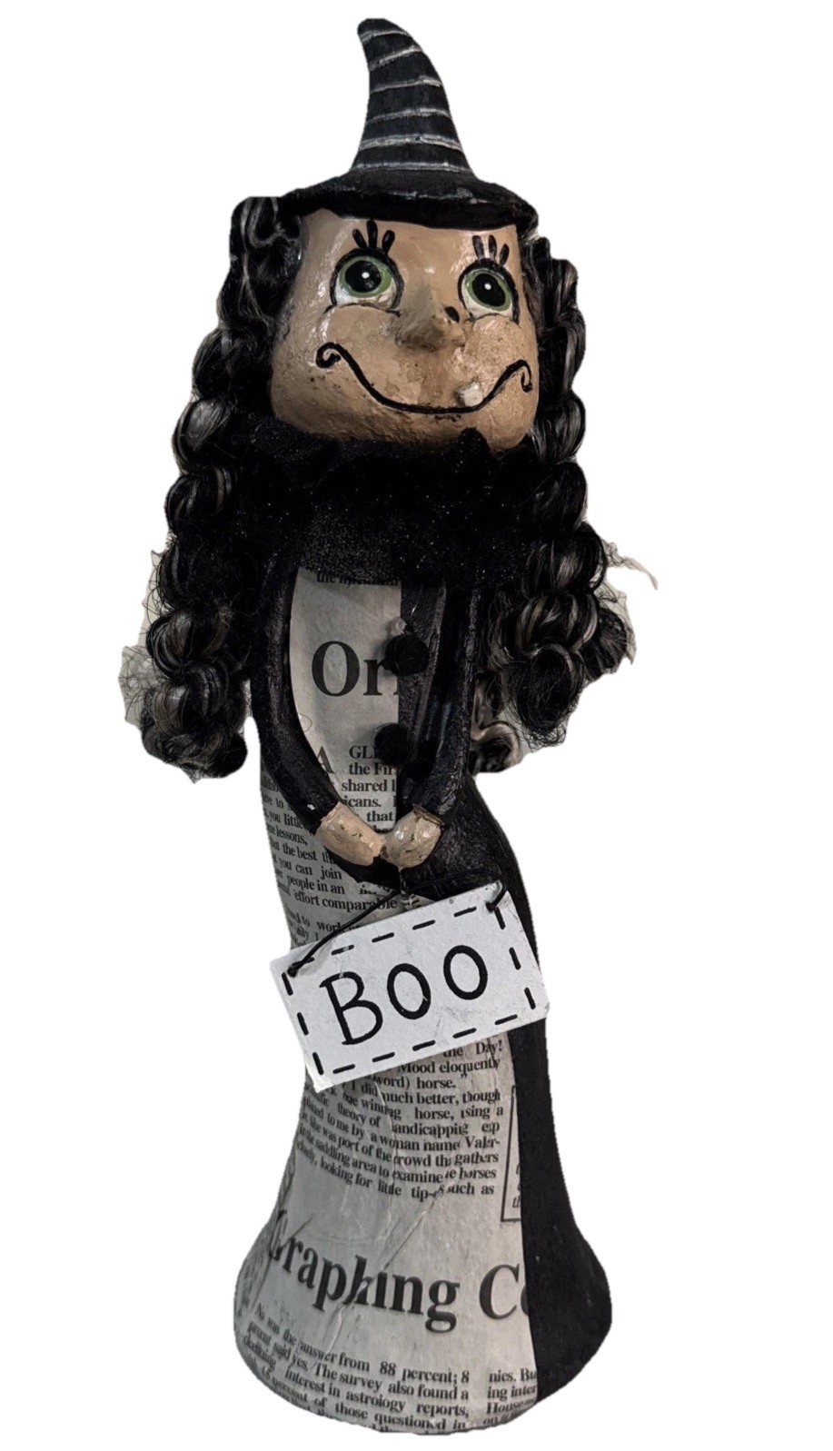 Ashland Halloween Smiling Witch with Wavy Hair Resin Figurine Hocus Pocus Decor Ashland Halloween Smiling Witch with Wavy Hair Resin Figurine Hocus Pocus Decor